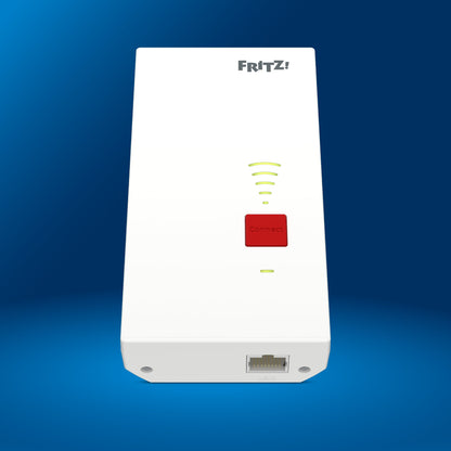 FRITZ!Repeater 2400 auf blauem Hintergrund